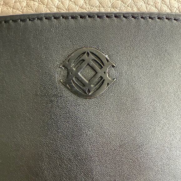 Dagne Dover Ava Bucket Bone Onyx Snap Divided Compartment Leather Shoulder Bag - Picture 3 of 12